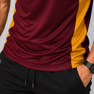 T-shirt de sport pour homme 100% polyester, t-shirt de fitness pour homme, t-shirt ajusté pour homme, t-shirt de course à col rond pour homme - Product Image 5