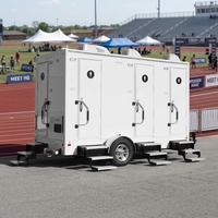 Remorque de toilettes mobiles à 4 portes, directement de l'usine, pour événements, campings et fermes