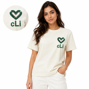 Chemise tendance pour femme avec motif strass scintillant, col rond, coupe classique, personnalisable, en coton, toutes saisons - Product Image 1