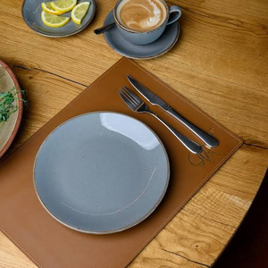 Modern <b>Rectangle</b> Leather <b>Placemat</b> Brown Non-Slip Table Mat for Dining Set table mats Oval <b>placemats</b> for dining - Product Image 1