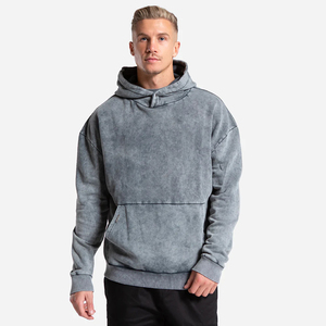 Sweat-shirts décontractés pour hommes avec logo personnalisé, 100 % coton respirant, coupe classique, effet délavé à l'acide - Product Image 1