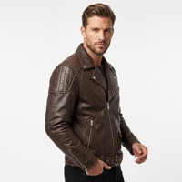 Nouvelle veste bomber décontractée pour homme en cuir de vachette gaufré à bouton unique, coupe classique, service OEM, noire, séchage rapide et respirante, collection automne 2025