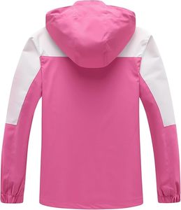 <b>Pink</b> Women's Hooded <b>Waterproof</b> Windproof Safari <b>Jacket</b> Contrast Color Block Design Full Sleeve Zipper Closure Winter Outdoor - Product Image 2
