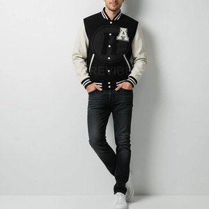 Nouvelle arrivée : Veste Letterman personnalisée avec logo sur le devant, 100% coton, écologique et respirante, veste d'hiver fabriquée au Pakistan - Product Image 3