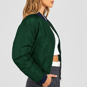 OEM/ODM Veste bomber longue 100% Polyester légère coupe courte coupe-vent style universitaire et baseball Letterman pour usage décontracté - Product Image 2