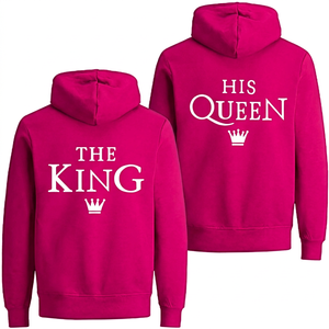 The King hoodies คู่กับ hoodies unisex สีดำพิมพ์ลาย, เสื้อสเวตเชิ้ตลำลองมีฮู้ดพอดีตัวสไตล์ฤดูใบไม้ร่วง - Product Image 3