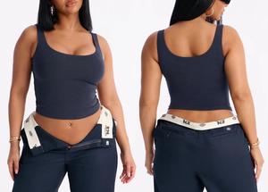 Débardeur de sport respirant pour femme, avec coussinets intégrés, en coton et élasthanne, grande taille - Product Image 4