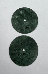 Piedra Suelta de Ágata Musgosa Natural para Esfera de Reloj, Verde Blanco, 31.5mm, 1mm de Grosor, Corte Plano, Orificio Central de 2mm para Fabricación de Relojes - Product Image 6