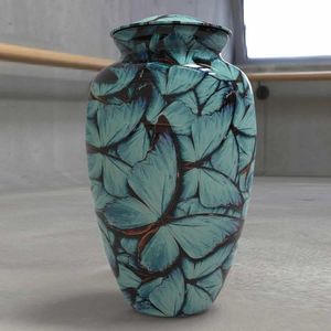 โกศอลูมิเนียมขนาดกลางสำหรับใส่เถ้ากระดูกมนุษย์ ขนาดผู้ใหญ่ - โกศโลหะขนาดกลางสำหรับเผาศพ - แจกันอนุสรณ์ความจุมาตรฐานสำหรับงานศพ - Product Image 6