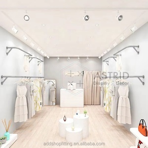 Wall-Mounted Metal Step <b>Shelf</b> 6-Tier Horizontal Garment Rack Polished Anti-Rust Modern Display Rack - Product Image 6