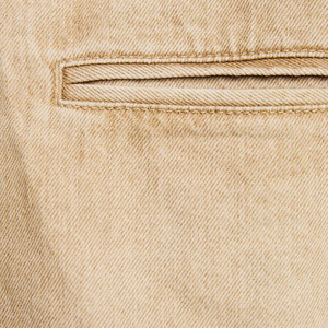 Men's Beige <b>Denim</b> Solid Streetwear Shirt Jacket with Zipper Closure and Pockets Turn-down Collar Casual Winter Wear - Product Image 6