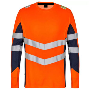 Low MOQ Reflective Long Sleeve Safety T-Shirt Custom Size & Color Reflective Tape Construction Worker T-Shirts - Product Image 1
