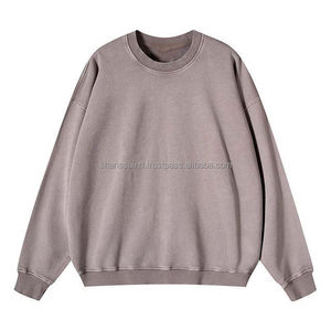 Nuevas llegadas personalizadas Vintage Sun Faded Acid Wash 100% algodón hombres cuello redondo sudaderas desgastadas 380 gramos ácido lavado básico - Product Image 4