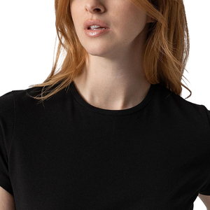 Women's Black Crew Neck Short Sleeve <b>T</b>-<b>Shirt</b> Slim Fit 100% Cotton Jersey Solid Color Casual All Seasons Wear 2026 - Product Image 2
