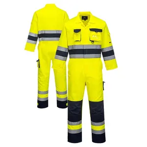 Seragam keselamatan kerja keseluruhan, baju seragam keselamatan, Overall reflektif tahan api, tahan api, poli/katun kelas 3