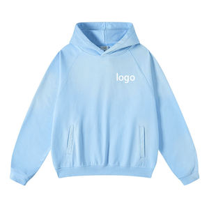 เสื้อฮู้ดดี้แบบย้อมสีเอซิดคุณภาพสูง ดีไซน์เรียบง่าย สีเทา วินเทจ เสื้อฮู้ดดี้แบบสวมหัวสำหรับผู้ชาย คอกลม - Product Image 6