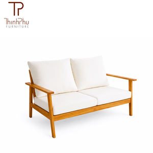 ThinhPhu Modern Two Seat Sofa Solid Wood Frame Fabric <b>Cushions</b> Scandinavian Style Living Room Furniture - Product Image 1