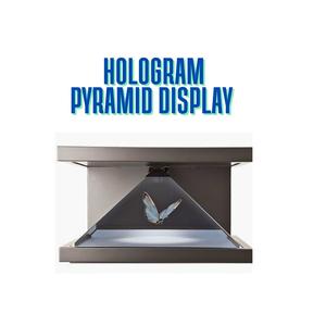 Présentoir pyramidal holographique en acrylique, petite taille pour la présentation de bagues en bijouterie et grande taille pour la promotion en centre commercial - Product Image 1