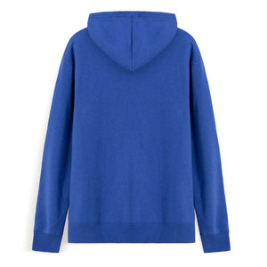 เสื้อฮู้ดสีน้ำเงินแบบยูนิเซ็กซ์ ผ้าฟลีซ ทรงปกติ สวมใส่สบาย เหมาะสำหรับฤดูใบไม้ร่วง สีพื้น มีกระเป๋าหน้า ผ้าถัก ปักโลโก้ได้ เสื้อฮู้ดหนานุ่ม - Product Image 2