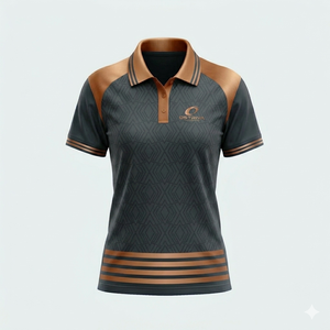 Polo Morado para Mujer con Rayas Amarillas, Manga Corta, Tejido de Poliéster Transpirable, Estilo Casual, Diseño y Logotipo Personalizados - Product Image 6