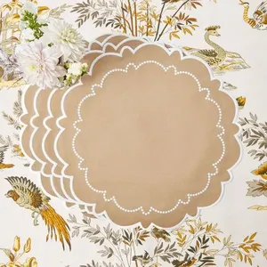 Set de table en lin tissé à la main avec broderie, style européen, écologique, personnalisable, décoration de table à manger - Product Image 5
