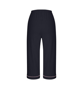 Pantalones de pijama capri para mujer, lisos, con cintura elástica, cómodos, de pierna ancha, capris holgados para descansar, ropa de dormir, pijamas personalizados al por mayor - Product Image 4