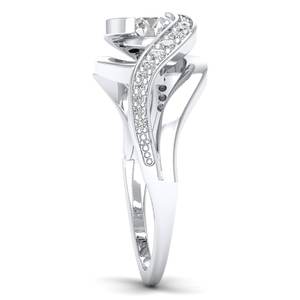 REYES Dainty Round Brilliant Cut 0.66 Carat Moissanite Ring in 925 Sterling Silver Engagement Rings For Women Luxury Jewelry - Product Image 3