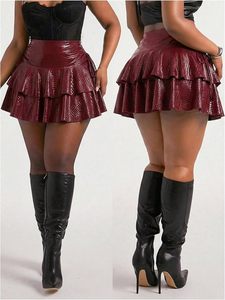 Jupe crayon mini taille haute en cuir véritable pour femme, respirante, vintage, satinée, couleur unie, brillante, sexy, toutes saisons - Product Image 4