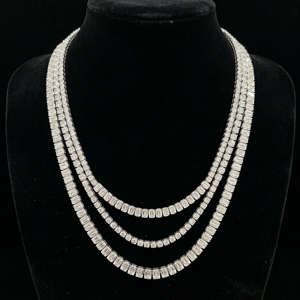 Collier tennis de luxe en moissanite multi-brins glacé, plaqué or, argent 925, bijoux tendance hip-hop géométriques pour femme - Product Image 3