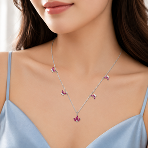 925 <b>Sterling</b> <b>Silver</b> Four Leaf Clover Necklace Zircon Pendant <b>Chain</b> Jewelry <b>for</b> <b>Women</b> Gift Party - Product Image 5