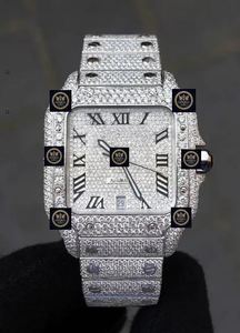 Montre mécanique de luxe pour homme en acier inoxydable style hip-hop avec moissanite VVS1, bracelet en acier inoxydable 42 mm - Product Image 3
