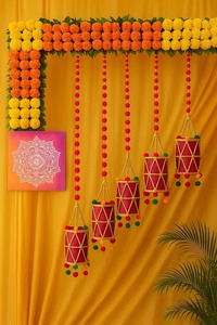 Guirlande de cordes traditionnelle multicolore Dholki, faite à la main, pour décoration intérieure et extérieure, mariage, Eid, Diwali, Lohri, festival, décoration de la maison - Product Image 2