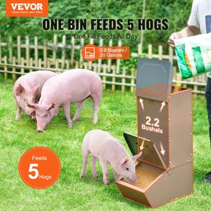 2.2 mangiatoia per maiali a doppia porta in metallo da moggio per l'alimentazione fino a 5 suini prodotti per alimentatori di animali - Product Image 2