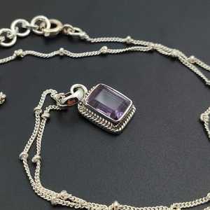 Sterling Silver <b>Amethyst</b> Pendant Handmade February Birthstone Purple Gemstone Pendant Elegant Jewelry Gift For Women - Product Image 3