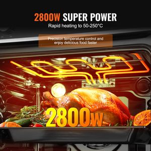 Forno Elettrico da Incasso da 24 Pollici con 9 Funzioni di Cottura, Capacità 2,68 Piedi Cubi, 2800W, Funzione Timer e Cottura - Product Image 4
