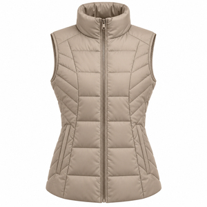 Customizable Plus Size Women's Winter Warm Nylon Quilted <b>Puffer</b> <b>Vest</b> with Zipper Closure Sleeveless Breathable & Quick Dry - Product Image 2
