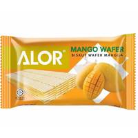 ALOR HALAL Barre de gaufrettes croustillantes au sucre et à la mangue, biscuits sucrés aux fruits lyophilisés, faibles en glucides, sans gluten, Malaisie, en sachet et en emballage en sac