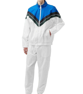 New Arrival Men's Nylon Windbreaker Sets Patchwork <b>Zip</b> <b>Up</b> <b>Jacket</b> Stand Collar Flexible Bottom & 2 Side Pockets Pants Casual Wear - Product Image 1
