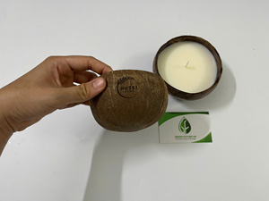 Bol à bougie en coquille de noix de coco de qualité supérieure |   Bol artisanal écologique naturel en gros provenant du Vietnam - Product Image 3