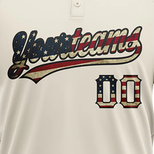 Camiseta de Béisbol Personalizada al por Mayor, Cuello en V, Impresión por Sublimación, Duradera, Transpirable, Ligera, con Dos Botones - Product Image 6