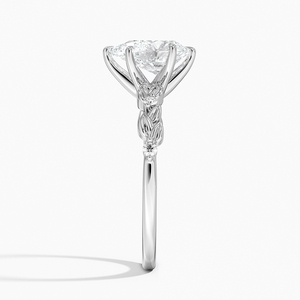 Anillo BOJ 0108 con Corte de Pera, Plata 925, Diseño de Hojas y Capullos, Anillo Solitario con Diamante de 2ct, Color D, VVS1, Moissanita, Certificado GRA - Product Image 3