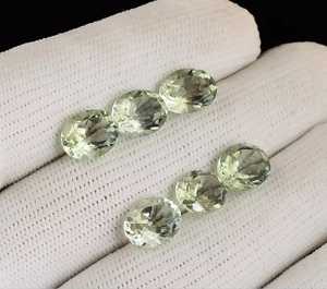 Ametyste vert clair naturel, poli, taille ovale, facetté, pierre précieuse en vrac 3x5mm-8x10mm RUHAN GEMS pour la fabrication de bijoux - Product Image 1