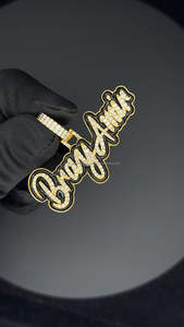 จี้ตัวอักษร Amir VVS Moissanite ประดับเพชรสีดำคอลเลกชั่นเครื่องประดับฮิปฮอปชุบทองดีที่สุดในอินเดีย - Product Image 4