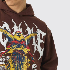 Ventes chaudes d'hiver, ensemble de 2 pièces pour hommes, sweat à capuche imprimé, polaire/coton, manches longues, vente en gros - Product Image 5