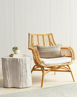 Chaise en rotin naturel avec coussin, provenant d'un fournisseur vietnamien, pour café, boutique, maison, événements en plein air