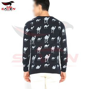 Sweat-shirt en tricot imprimé intégral pour homme, prix d'usine en gros, pull décontracté à col rond en polaire chaud pour l'hiver, personnalisable - Product Image 4