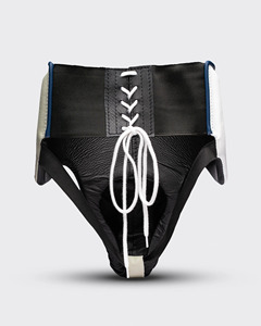 Brand New Blue & White Fly Boxing Groin Guard Genuine Leather Training & Sparring Muay Thai <b>Gloves</b> Sports Protection Gear - Product Image 2