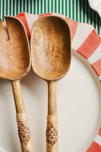 Wooden <b>Salad</b> <b>Spoon</b> With Perforated Head For Kitchen Use - Product Image 3
