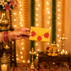 Juego de Sobres Shagun Hechos a Mano con Cierre Magnético, Funda Tradicional para Regalo en Efectivo de Boda, Bolsa para Regalo de Dinero - Product Image 6