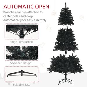 Albero di Natale Artificiale Non Illuminato Alto 2,3 m con 1346 Punte di Rami, Base in Acciaio ad Apertura Automatica per Decorazioni Natalizie a Casa - Product Image 5